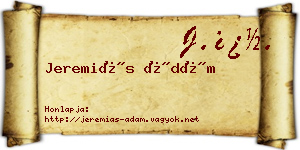 Jeremiás Ádám névjegykártya